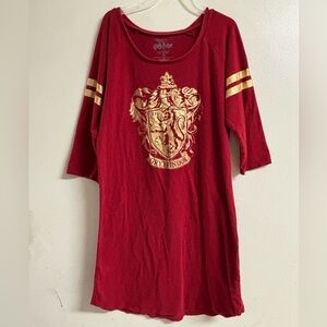 Warner Bros. Red Harry Potter Shirt with Gold Design